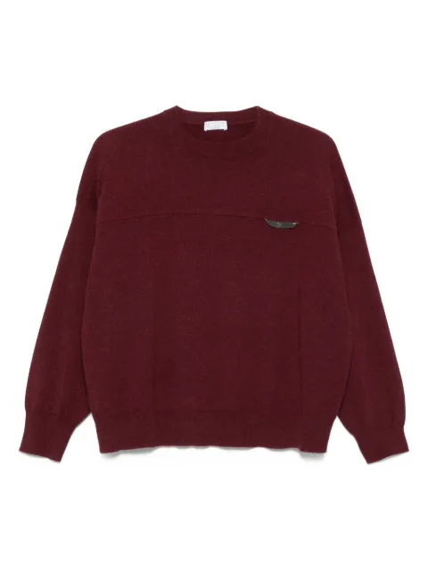 Brunello Cucinelli Monili chain-embellished jumper Red M12212600C9663