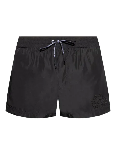 Dolce & Gabbana logo-embroidered drawstring swim shorts Black M4E48TONR58