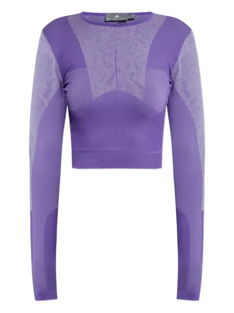 adidas by Stella McCartney snakeskin-pattern long-sleeve top Purple JN0541