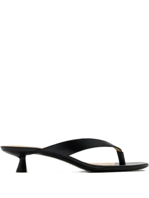 Stuart Weitzman 35mm Rio leather heeled sandals Black SL424