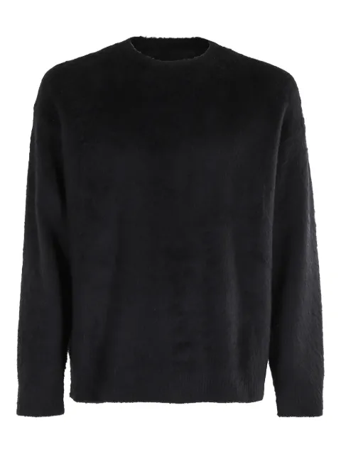 Roberto Collina brushed crew-neck sweater Black 253M45301