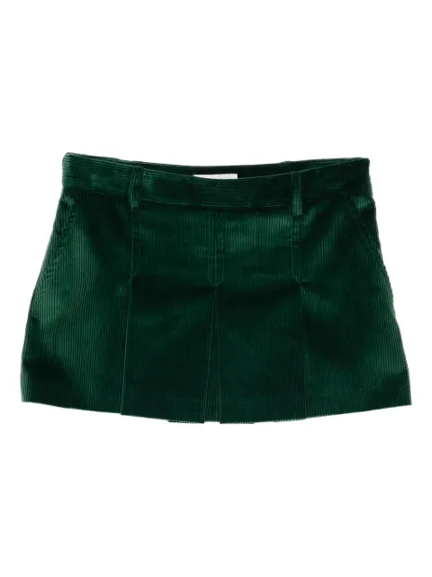 Miu Miu pleated corduroy skirt Green MG2515SOOO13I4