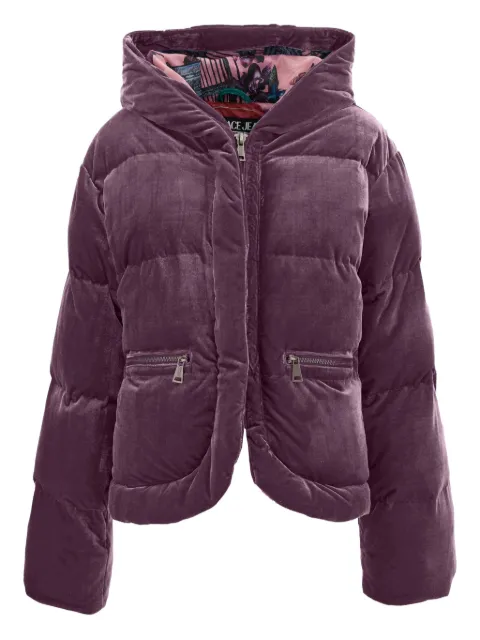 Versace Jeans Couture velvet puffer jacket Purple 79HAUD02