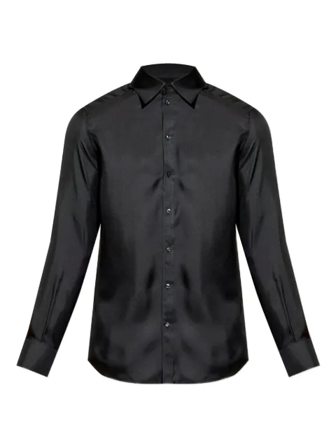 Dolce & Gabbana long-sleeve silk shirt Black G5MM4TFU10S