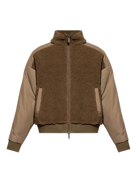DSQUARED2 teddy-panelled bomber jacket Brown S79HG0019S25602