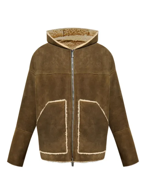 DSQUARED2 hooded shearling jacket Brown S74AM1625SY1514