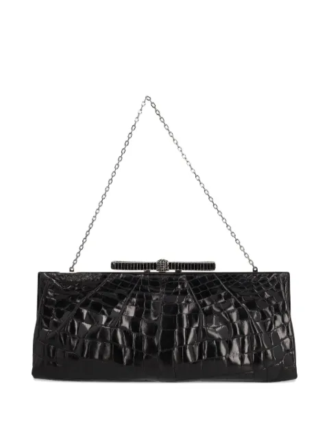Valentino Garavani Pre-Owned 2023 crocodile-embossed clutch bag Neutrals B462524