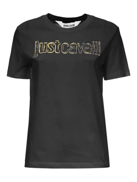 Just Cavalli embellished logo T-shirt Black 79PAHT10