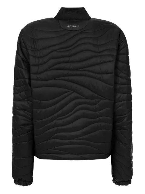 Just Cavalli wave-pattern quilted jacket Black 79PAS423