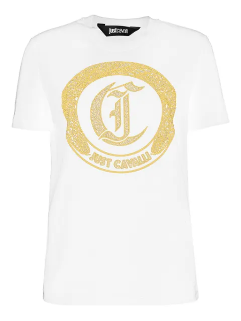 Just Cavalli embellished-logo T-shirt White 79PAHE01CJ110
