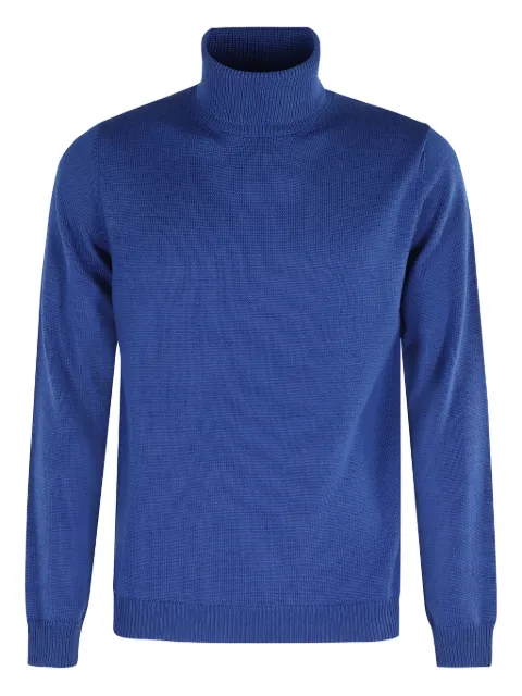 Roberto Collina turtleneck ribbed sweater Blue 253M02203097
