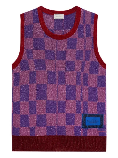 Pierre-Louis Mascia plaid-pattern knit vest Purple TRICOTGLPPP002AC