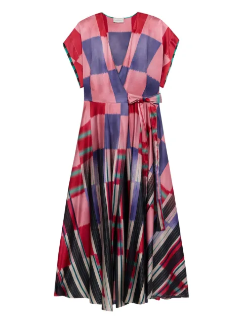 Pierre-Louis Mascia Adana abstract-print wrap dress Pink ADANASTRSAB12153SE