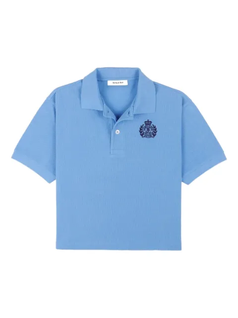 Sporty & Rich H&W crest embroidered polo shirt Blue TO085620241BL24