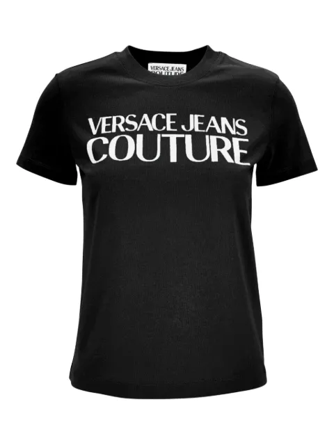 Versace Jeans Couture logo-print cotton T-shirt Black 79HAHE05