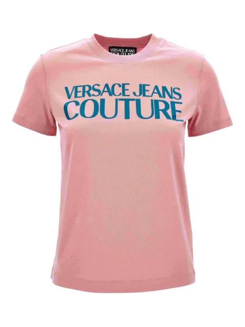 Versace Jeans Couture logo-print T-shirt Pink 79HAHE05CJ00E