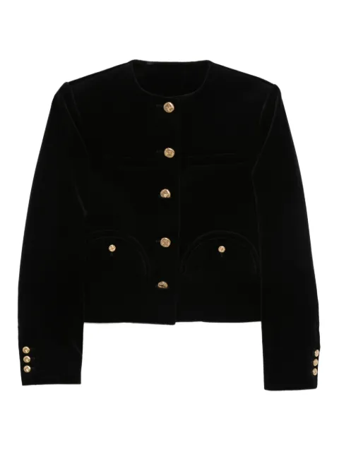 Blazé Milano button-fastening cotton-blend jacket Black JKCCS06JSESSE