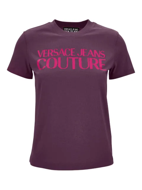 Versace Jeans Couture logo-print T-shirt Purple 79HAHE05CJ00E