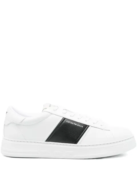 Emporio Armani logo-print leather sneakers White EM003701AF18017