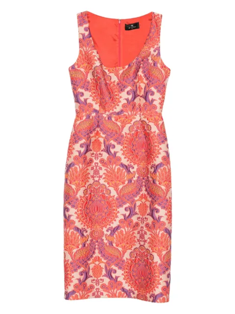 ETRO floral-brocade sleeveless dress Orange WRHA041299TJS74