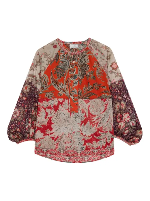 Pierre-Louis Mascia Dante patchwork balloon-sleeve shirt Neutrals DANTESCML12442CO