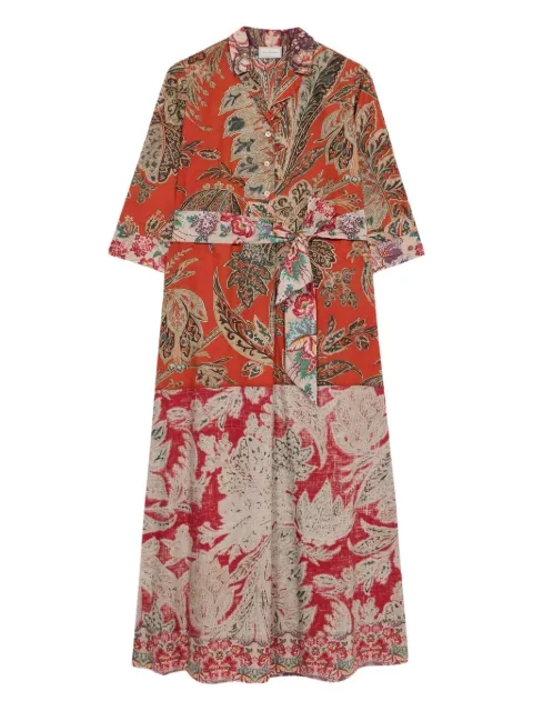 Pierre-Louis Mascia Diomedes paisley-print belted dress Red DIOMEDESAB11899CO