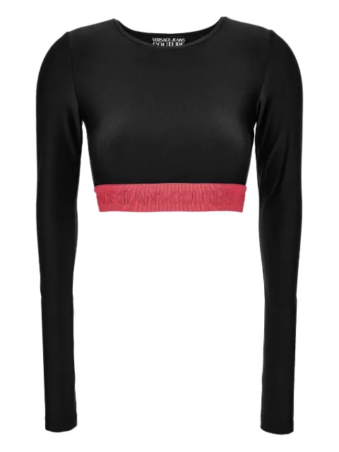 Versace Jeans Couture logo-band long-sleeve T-shirt Black 79HAH218N0008