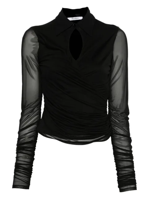 Max Mara mesh-sleeve blouse Black 2521946088600