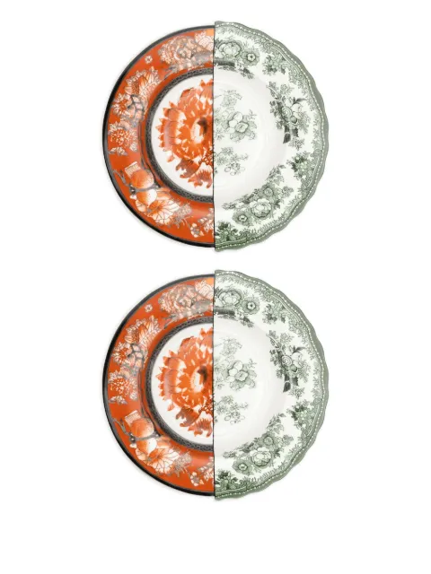 Seletti floral-patterned divided plate White 09712X2