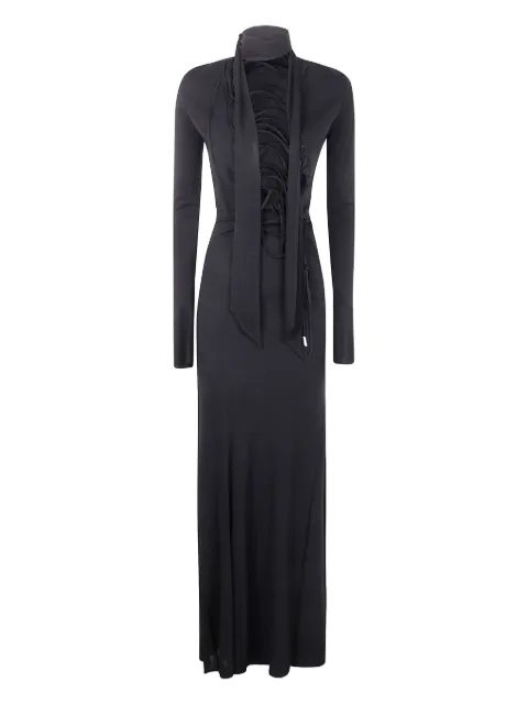The Attico lace-up long-sleeves maxi dress Black 251WCW00243VVV105AA