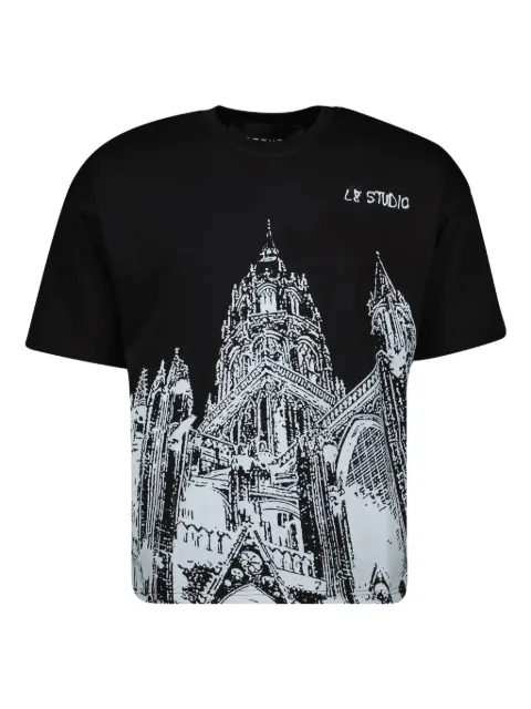 L8 Studio Cathédrale printed T-shirt Black L8FW202402200203