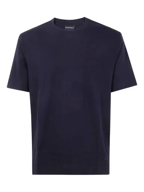 Emporio Armani textured cotton T-shirt Blue EM003011AF10762