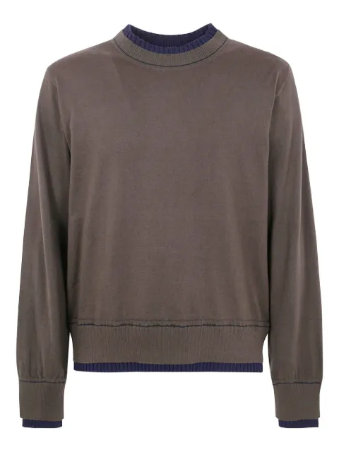 sacai contrast-trimmed sweater Brown 2503792M