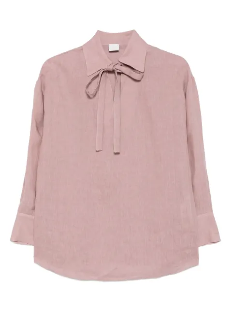 Eleventy tie-neck linen blouse Pink K80CAMK10TES0I159