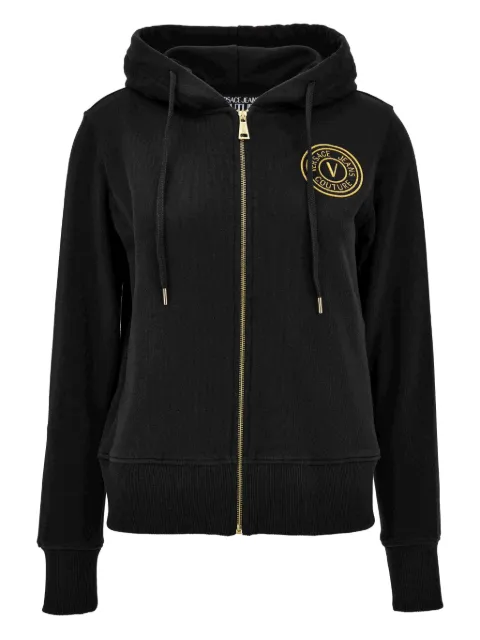 Versace Jeans Couture logo-patch zip-up hoodie Black 79HAIT00CF01T