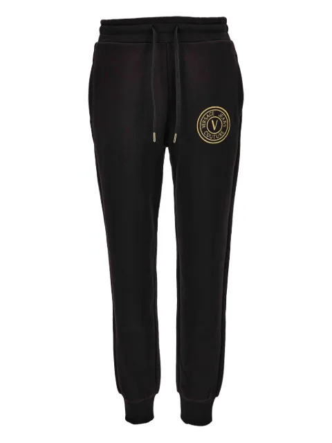 Versace Jeans Couture logo-plaque drawstring trousers Black 79HAAT00CF01T