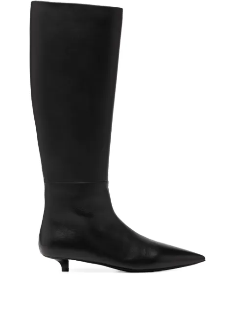 Marsèll leather pointed-toe knee-high boots Black MW8737P010
