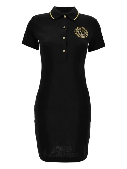 Versace Jeans Couture embroidered-logo polo mini dress Black 79HAOT01CJ01T