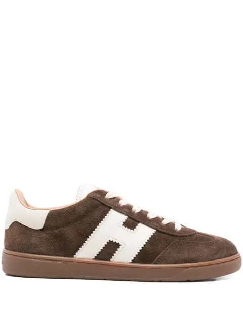 Hogan Cool logo-patch leather sneakers Brown HXW6470FB60UHK02FJ