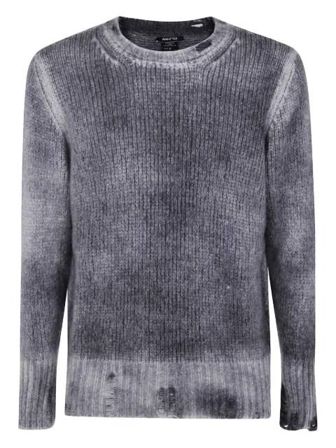 Avant Toi ribbed distressed cashmere sweater Grey 225WU3355CSGVH