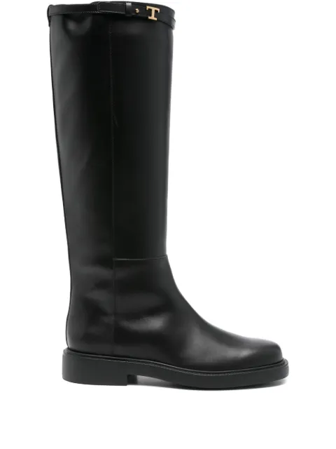 Tod's leather t-buckle knee-high boots Black XXW20L0JM50GOC