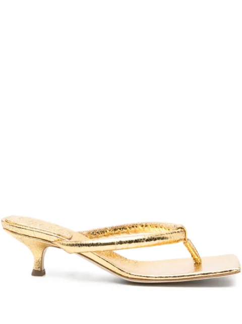 A.W.A.K.E. Mode 60mm knotted square-toe sandals Gold SS25SH14