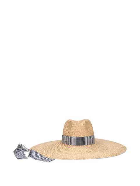 Borsalino Ivana stripe-pattern hat Neutrals 234039