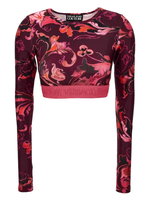 Versace Jeans Couture baroque-print long-sleeve top Pink 79HAH218JS501