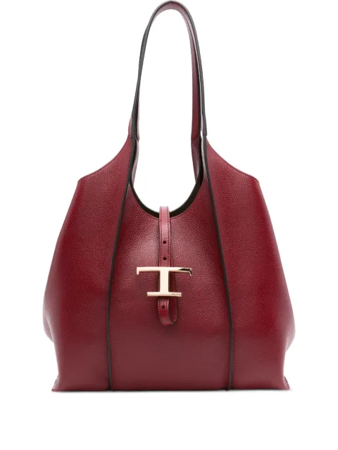 Tod's Timeless T-bar clasp leather tote bag Red XBWTSBA0200XSO