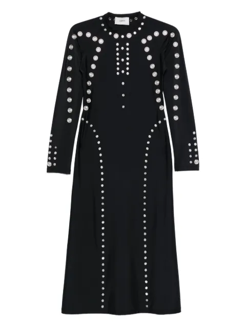 Coperni metallic-embellished long-sleeve dress Black COPR232F5021