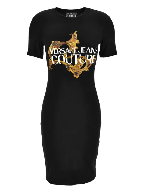 Versace Jeans Couture logo-print midi dress Black 79HAOE06CJ02E