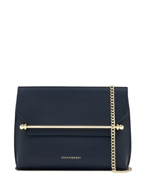 Strathberry Stylist bar-chain leather clutch bag Blue 20252008201137