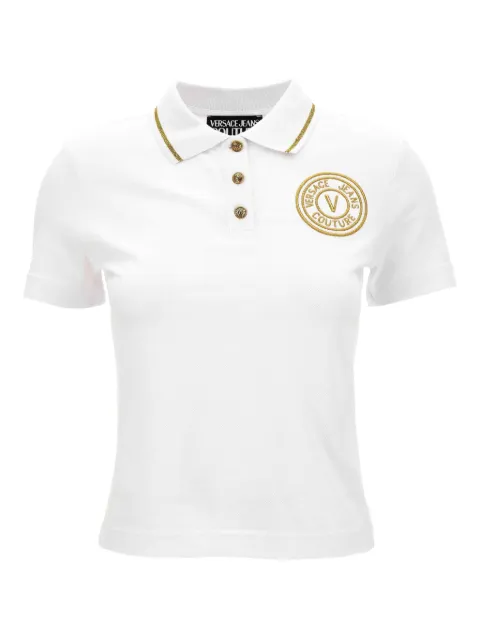 Versace Jeans Couture embroidered-logo polo shirt White 79HAGT00CJ01T