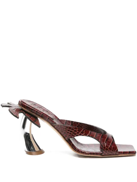 A.W.A.K.E. Mode 90mm crocodile-effect heeled sandals Brown SSPF25SH5